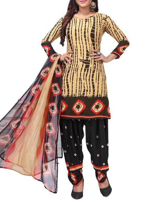 shibori printed unstitched patiyala suit - 16113890 - Standard Image - 1