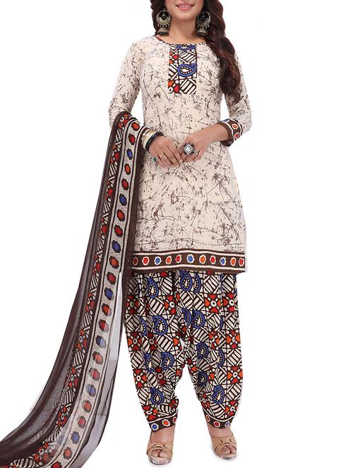 batik printed unstitched patiyala suit - 16113894 - Standard Image - 1