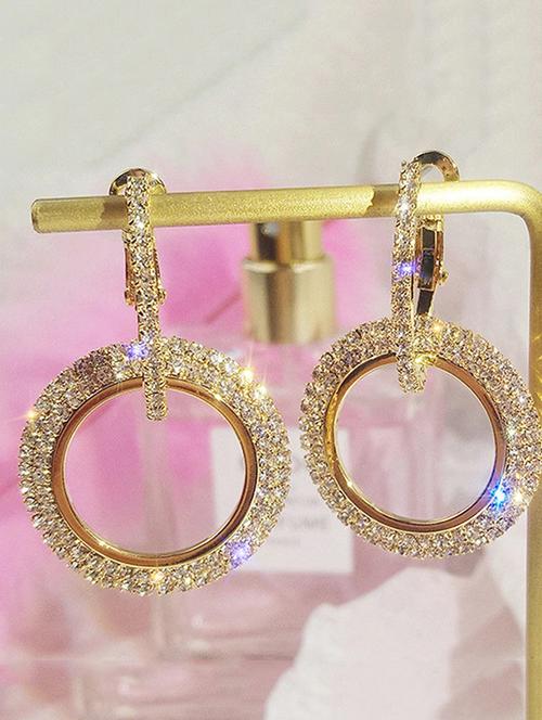 gold zinc hoop earring - 16114180 - Standard Image - 1
