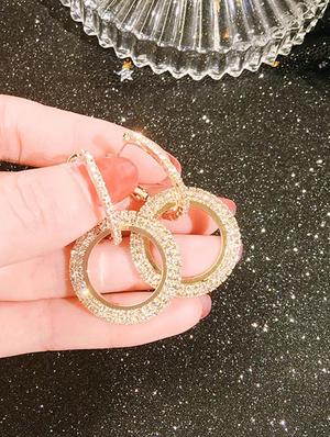 gold zinc hoop earring - 16114180 - Standard Image - 2