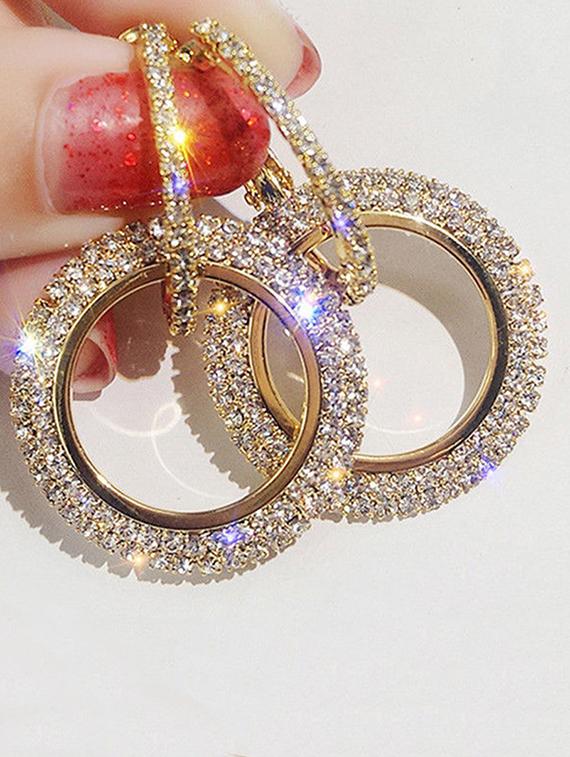 gold zinc hoop earring - 16114180 - Zoom Image - 3