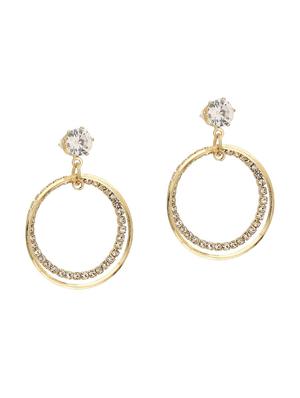 gold zinc drop earring - 16114190 - Standard Image - 2