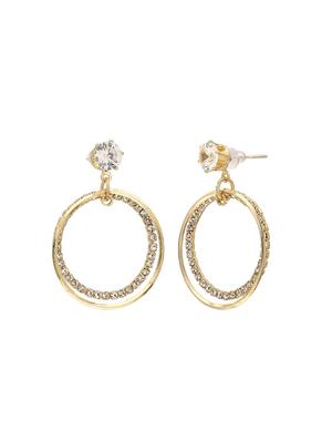 gold zinc drop earring - 16114190 - Standard Image - 3