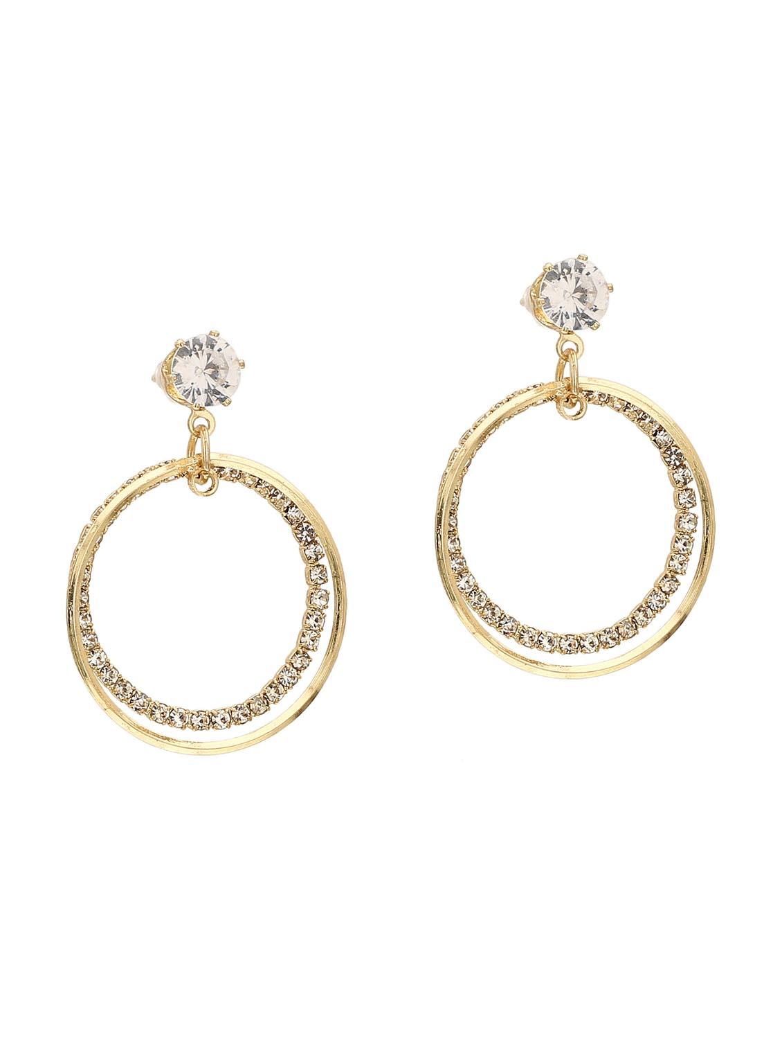 gold zinc drop earring - 16114190 - Zoom Image - 2