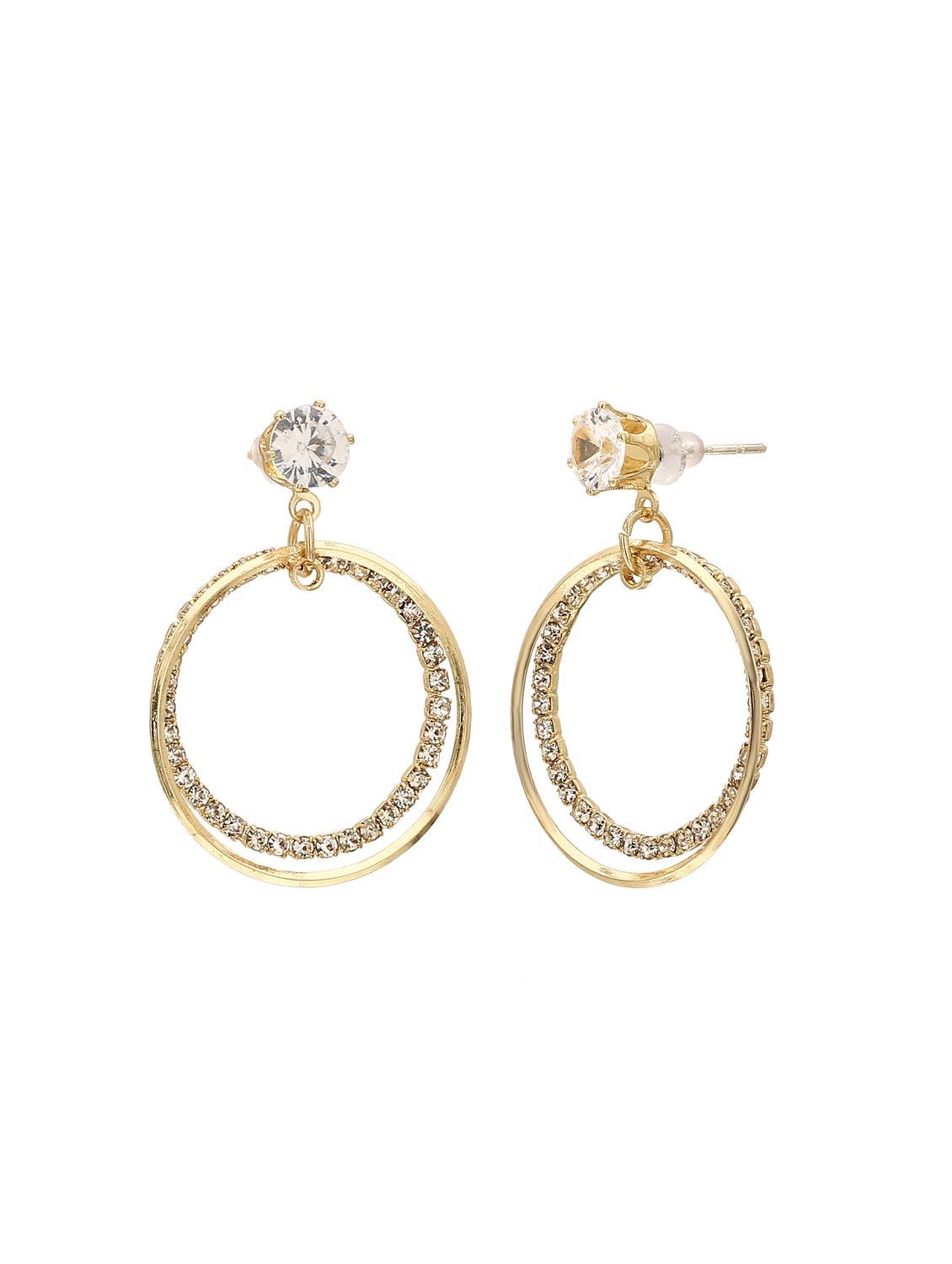 gold zinc drop earring - 16114190 - Zoom Image - 3