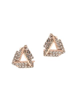 gold zinc studs earring - 16114197 - Standard Image - 2