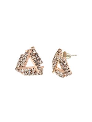 gold zinc studs earring - 16114197 - Standard Image - 3