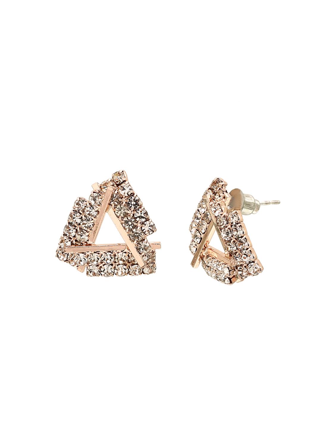 gold zinc studs earring - 16114197 - Zoom Image - 3