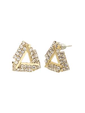 gold metal studs earring - 16114198 - Standard Image - 3