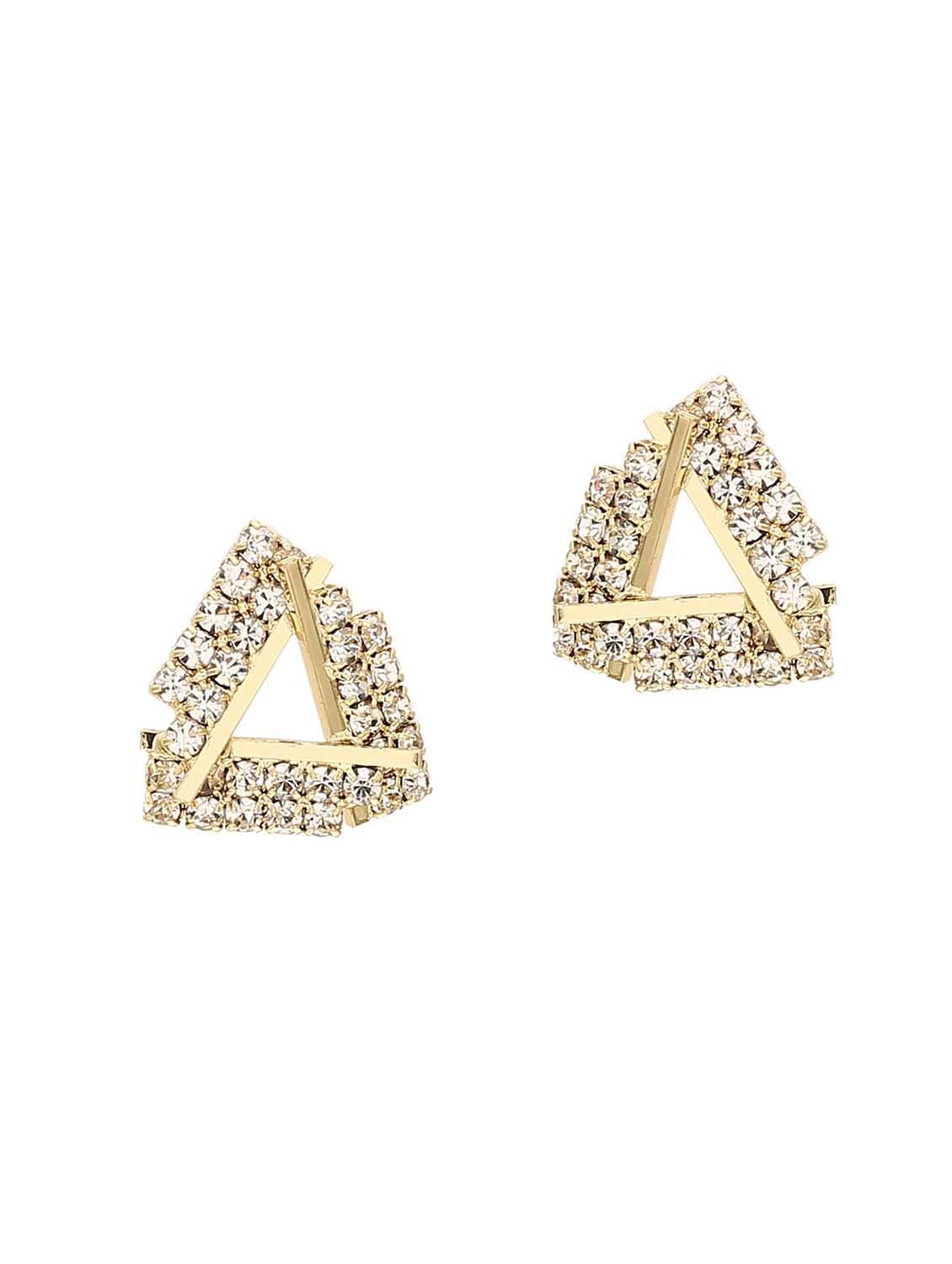 gold metal studs earring - 16114198 - Zoom Image - 2
