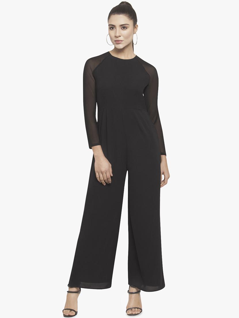 sheer raglan sleeved jumpsuit - 16114467 - Zoom Image - 1