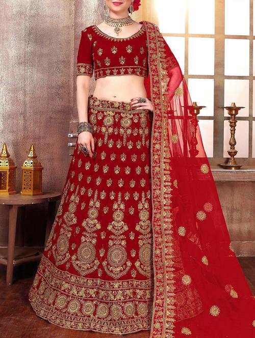 Embroidered a-line lehenga - 16114531 - Very Small Image - 1