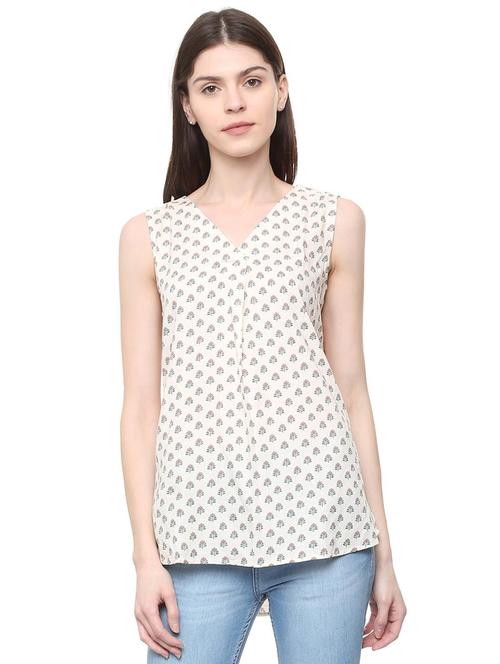 gather detail block print tunic - 16114656 - Standard Image - 1