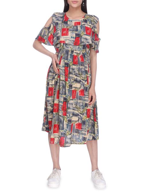 cold shoulder maternity wear dress - 16114823 - Standard Image - 1