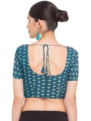 green ikat printed blouse - 16114943 - Standard Image - 3