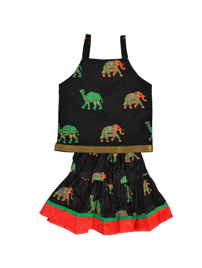 black cotton lehnga choli - 16119624 - Zoom Image - 1