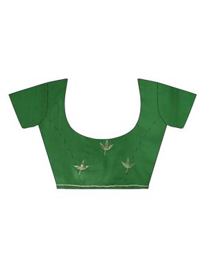 bottle green gota patti saree with blouse - 16120157 - Standard Image - 3
