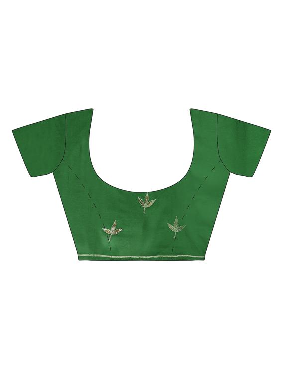 bottle green gota patti saree with blouse - 16120157 - Zoom Image - 3