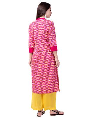 printed straight kurta - 16120723 - Standard Image - 3