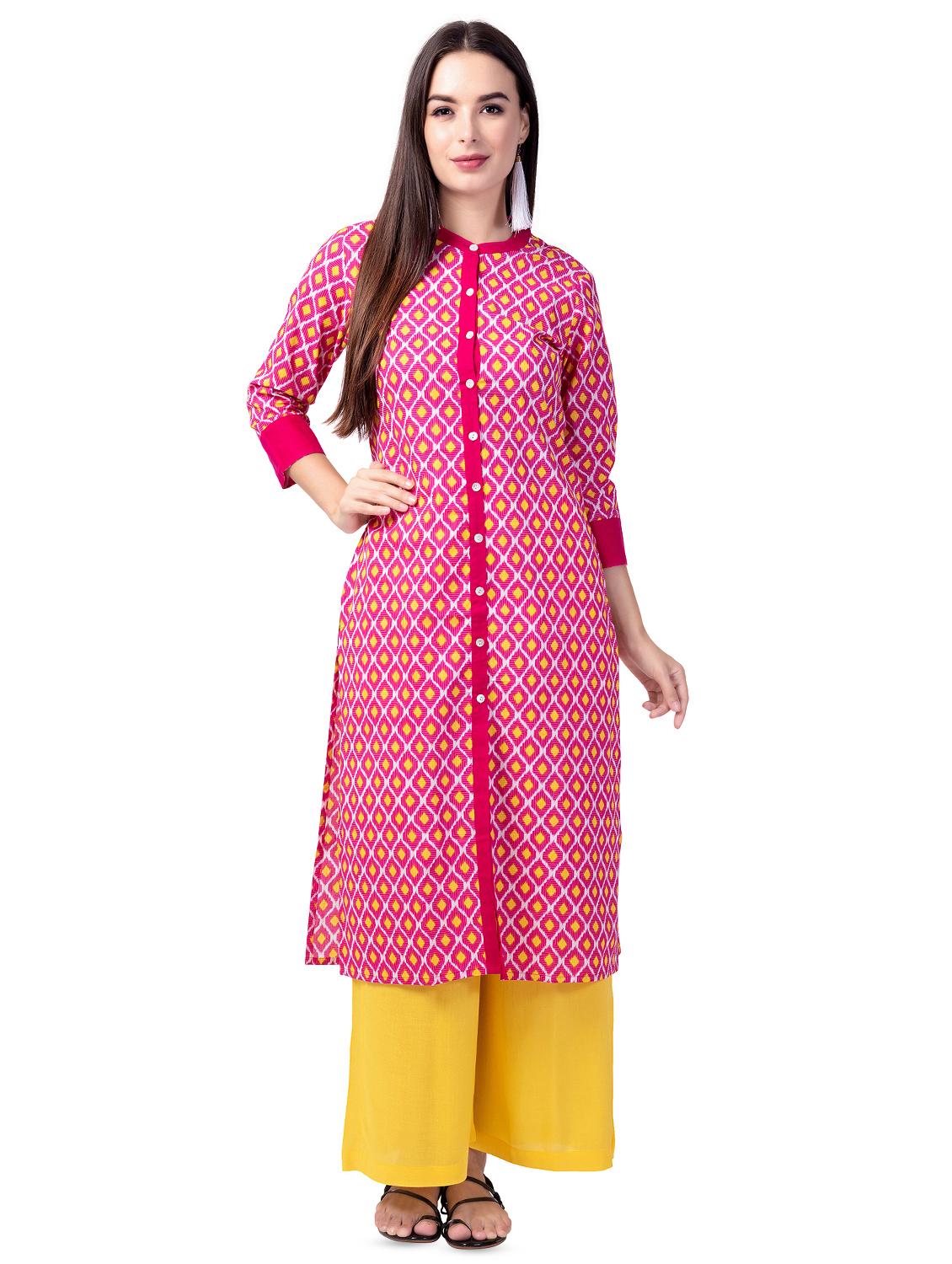 printed straight kurta - 16120723 - Zoom Image - 1