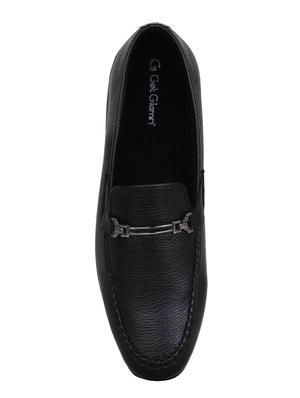 black synthetic slip on loafers - 16120870 - Standard Image - 4