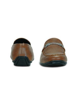 tan synthetic slip on loafers - 16120871 - Standard Image - 3