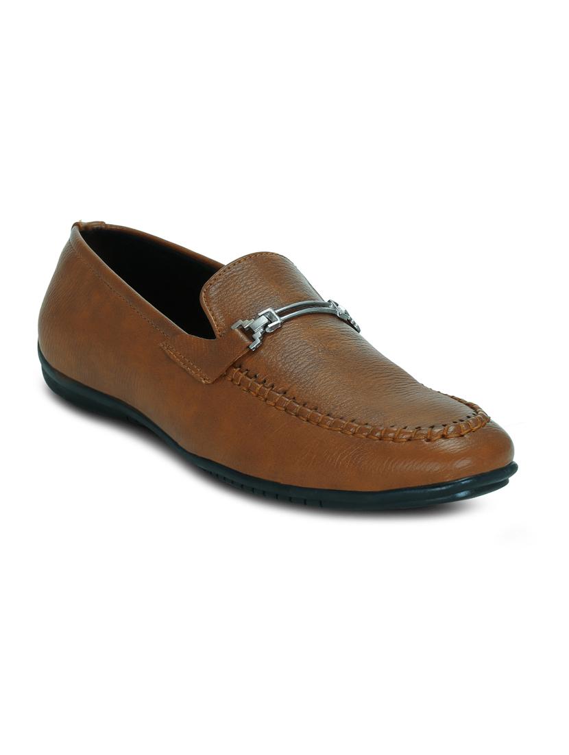 tan synthetic slip on loafers - 16120871 - Zoom Image - 1