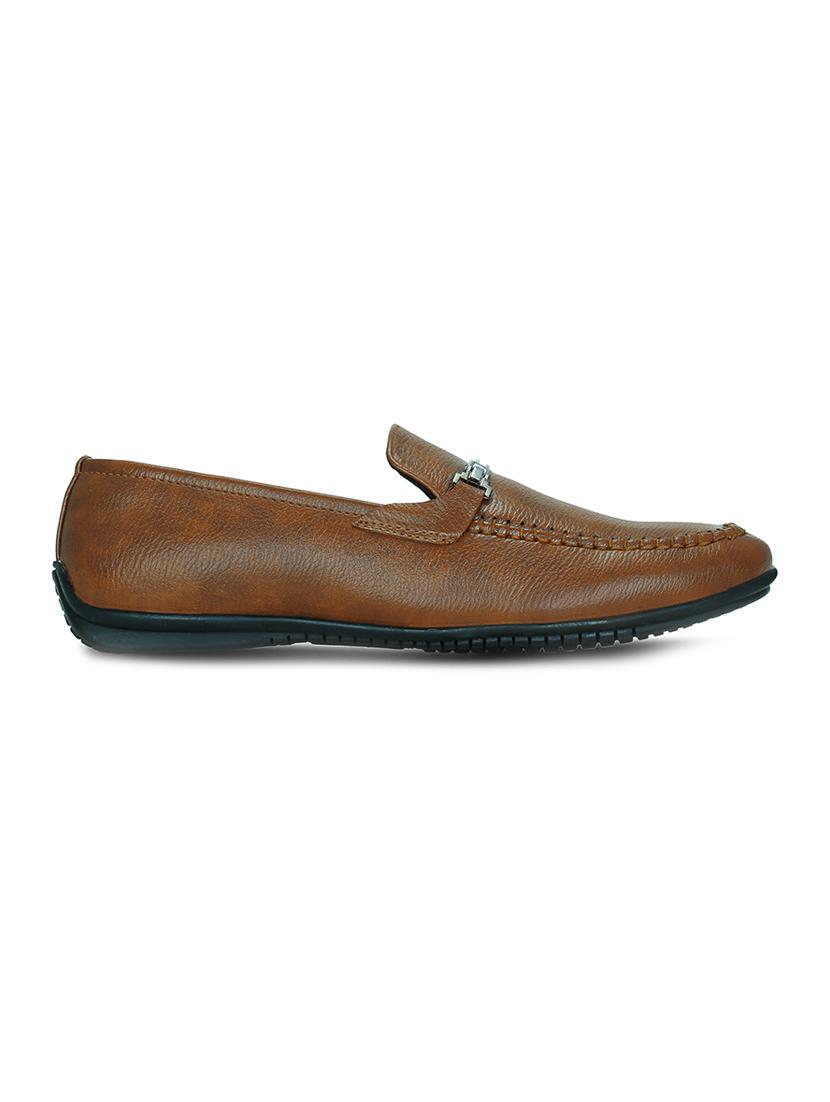 tan synthetic slip on loafers - 16120871 - Zoom Image - 2