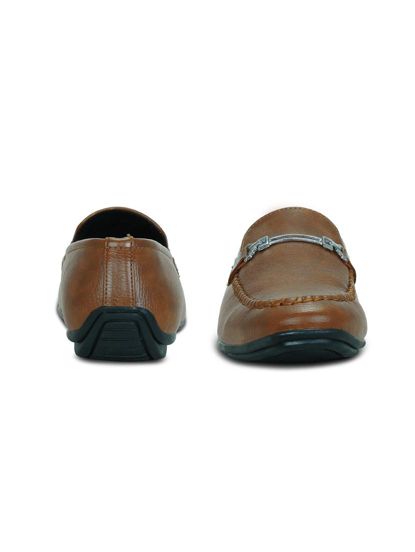 tan synthetic slip on loafers - 16120871 - Zoom Image - 3