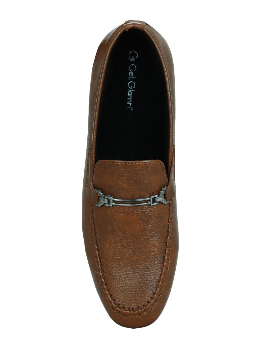 tan synthetic slip on loafers - 16120871 - Zoom Image - 4