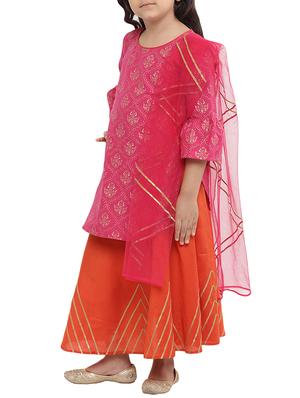 pink cotton suit set - 16128713 - Standard Image - 2