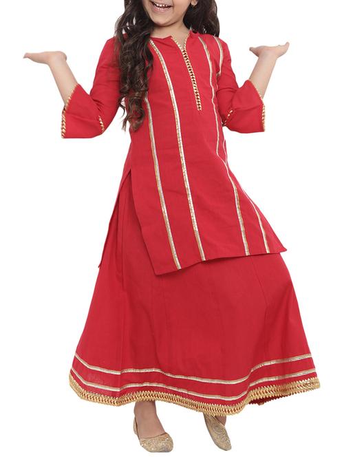 red cotton suit set - 16128720 - Standard Image - 1