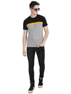grey color block t-shirt - 16128795 - Standard Image - 4
