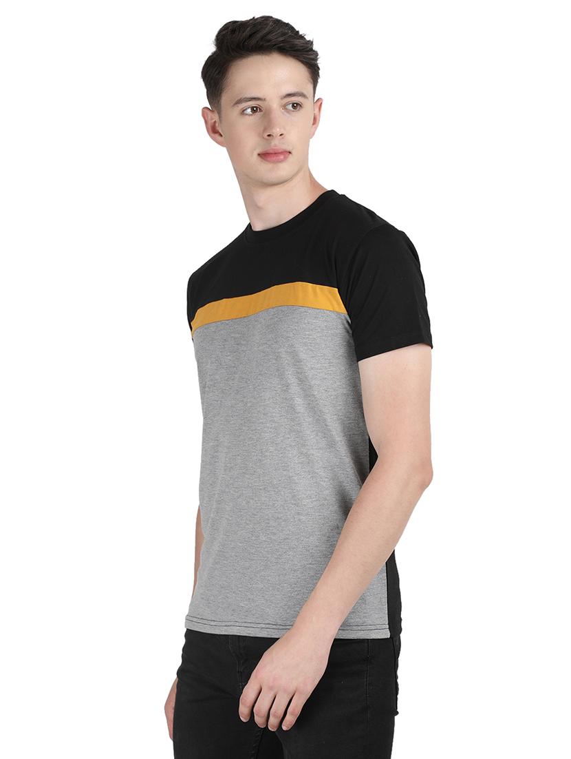 grey color block t-shirt - 16128795 - Zoom Image - 2