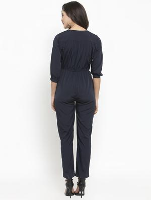 tie front full leg jumpsuit - 16128823 - Standard Image - 3
