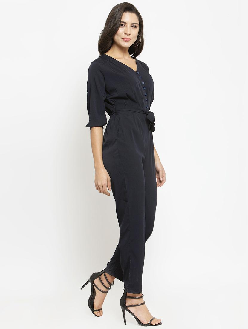 tie front full leg jumpsuit - 16128823 - Zoom Image - 2
