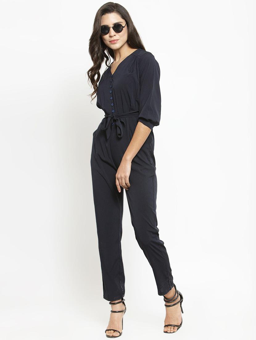 tie front full leg jumpsuit - 16128823 - Zoom Image - 4