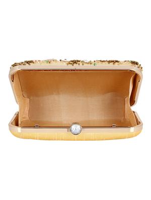 beige metal box clutch - 16128900 - Standard Image - 3