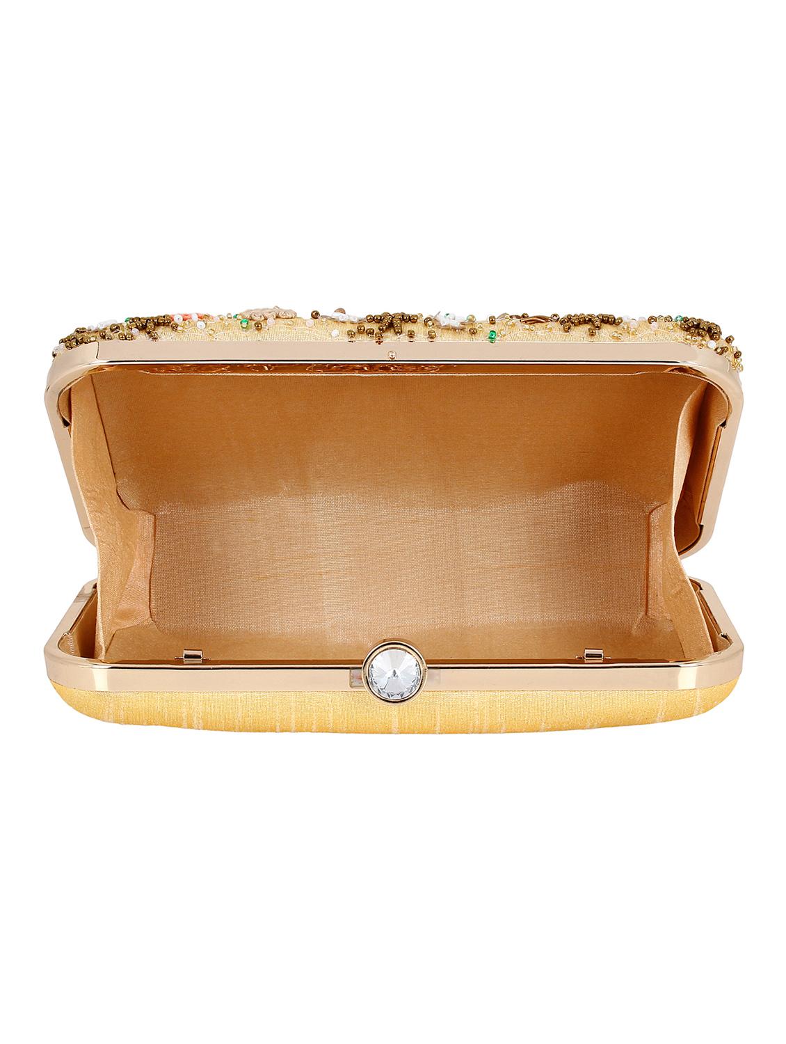 beige metal box clutch - 16128900 - Zoom Image - 3