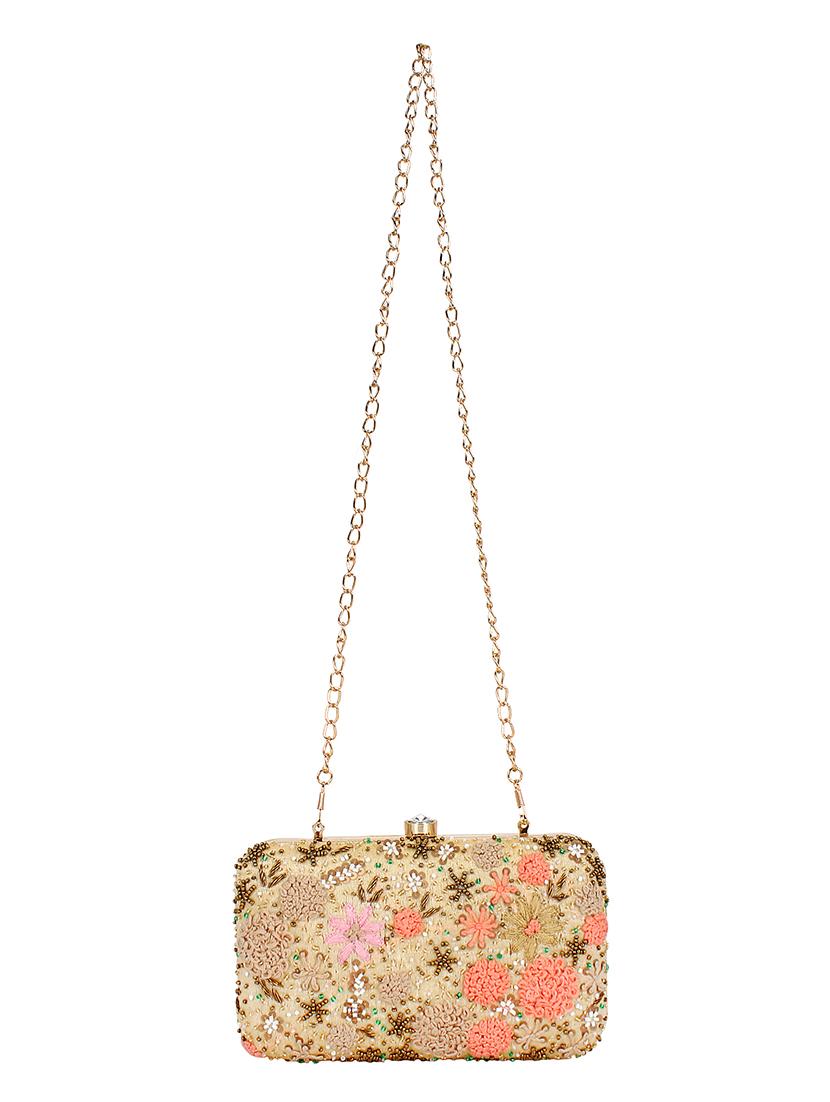 beige metal box clutch - 16128900 - Zoom Image - 5