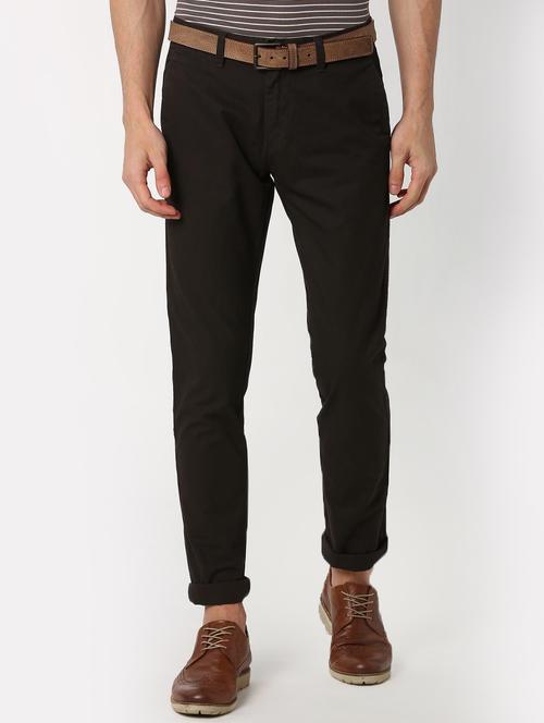 brown solid chinos - 16128980 - Standard Image - 1