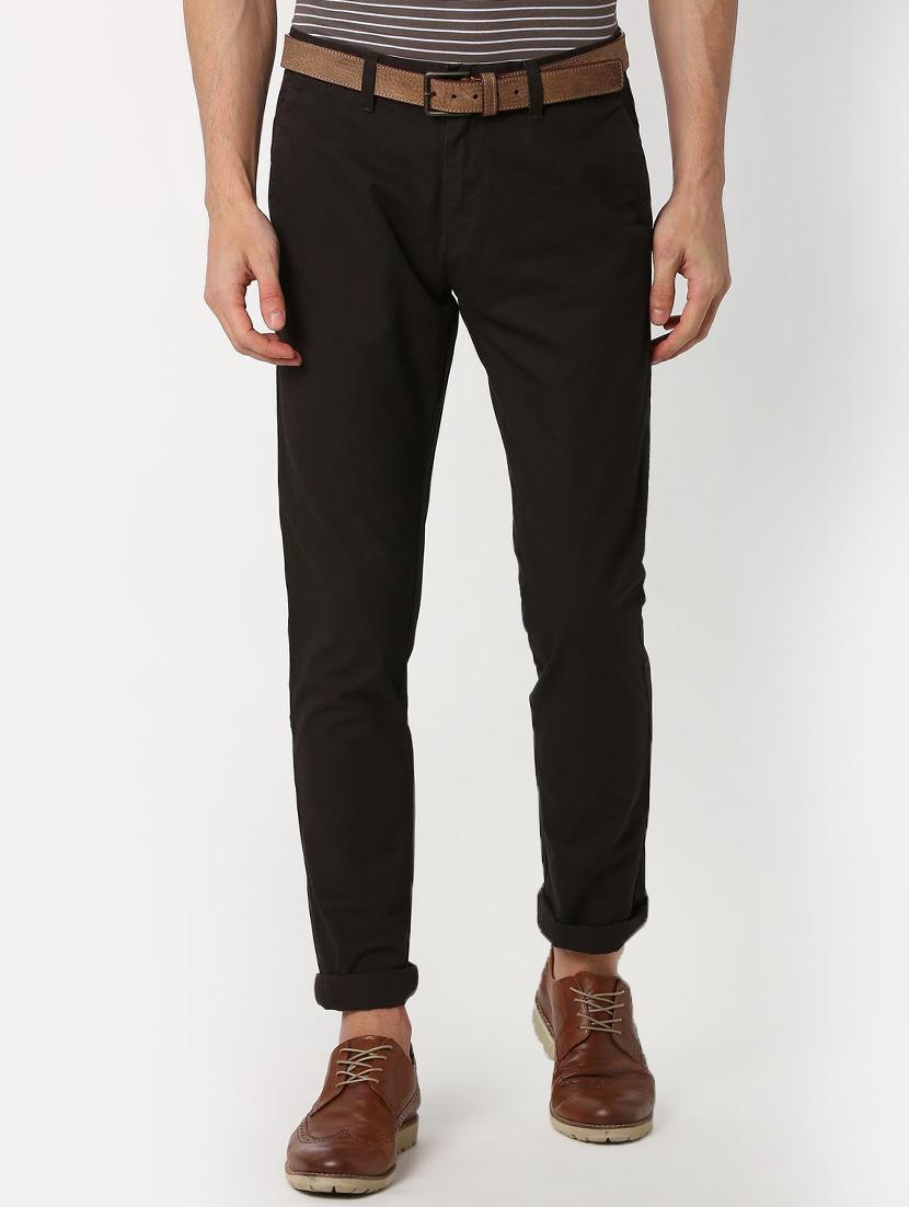 brown solid chinos - 16128980 - Zoom Image - 1