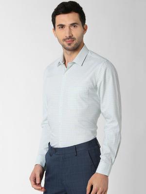 blue printed formal shirt - 16129073 - Standard Image - 2