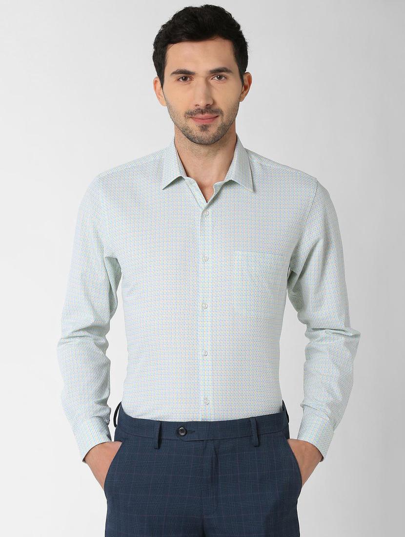 blue printed formal shirt - 16129073 - Zoom Image - 1