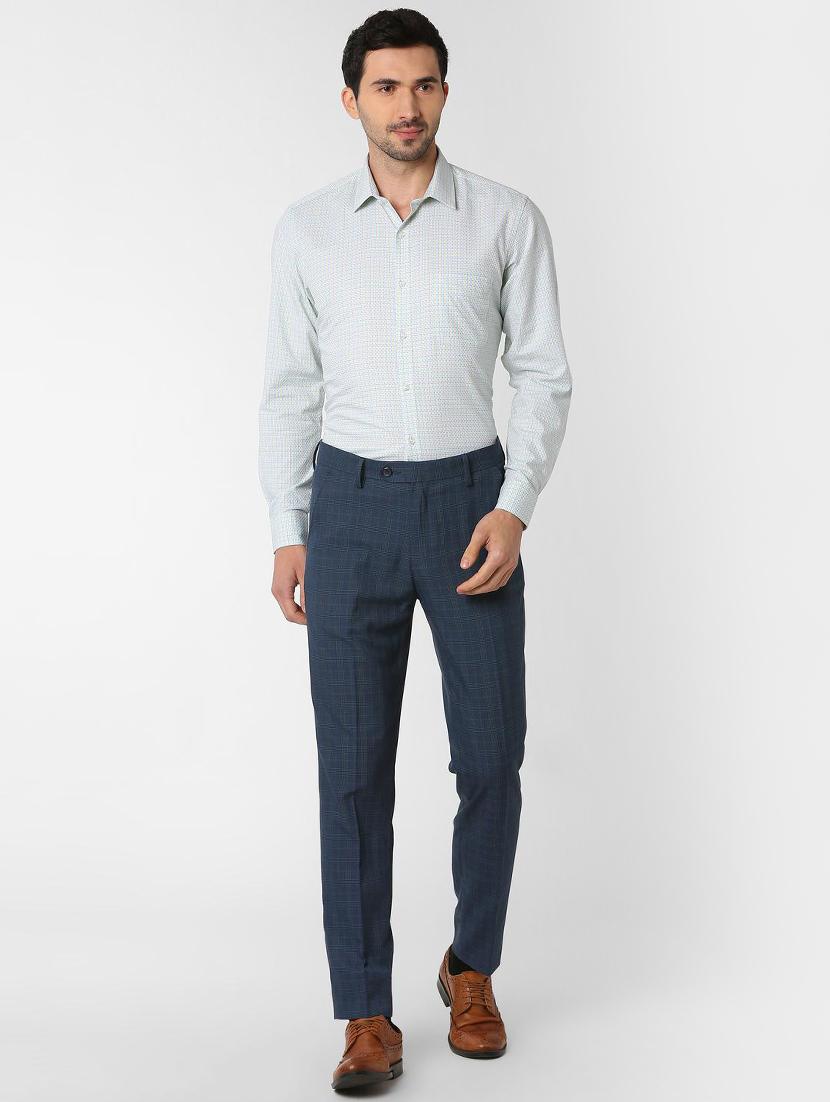 blue printed formal shirt - 16129073 - Zoom Image - 4