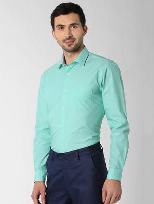 green solid formal shirt - 16129086 - Standard Image - 2