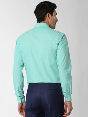 green solid formal shirt - 16129086 - Standard Image - 3