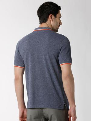 blue solid polo t-shirt - 16129144 - Standard Image - 3