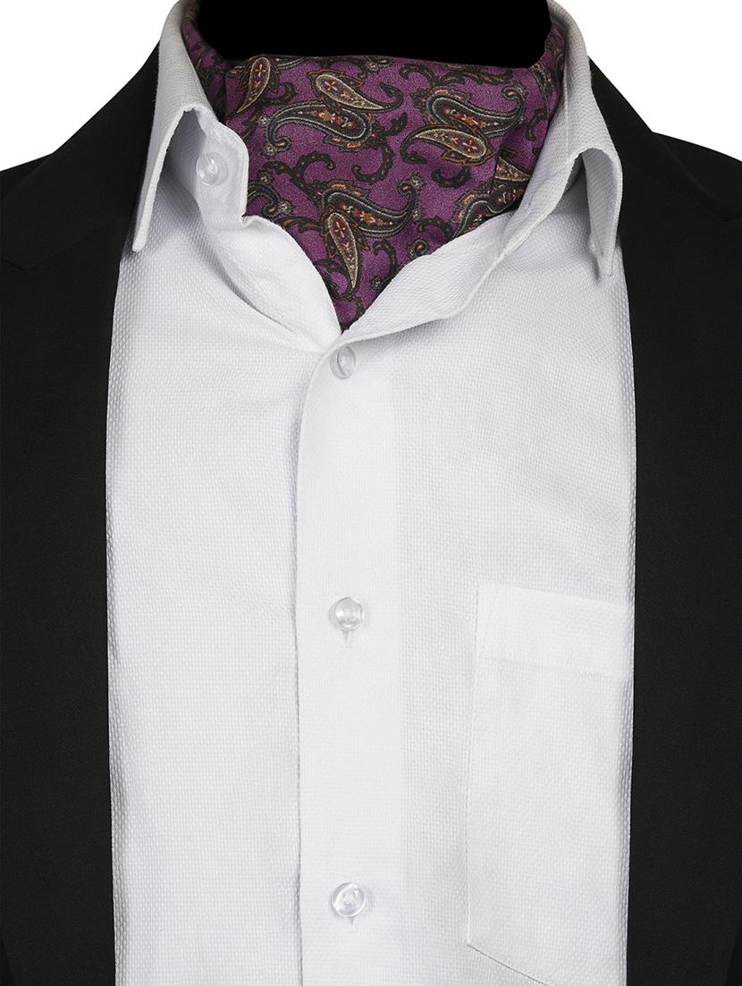 purple pure silk null tie - 16129405 - Zoom Image - 3