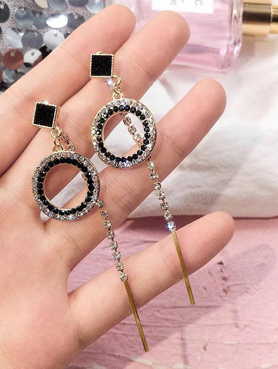 black drop earring - 16129411 - Zoom Image - 2
